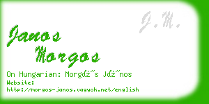 janos morgos business card